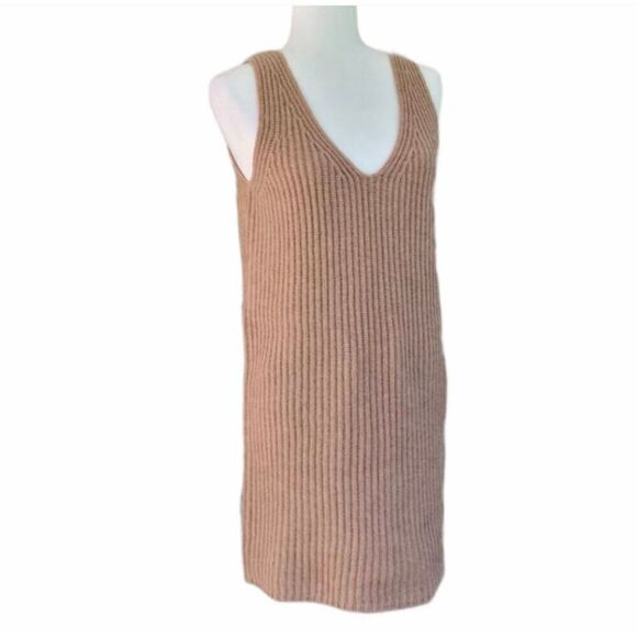Madewell Camel Merino Wool Tunic Knit Sleeveless Tank Sweater Dress Size Small - Picture 5 of 12